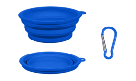 Bol Pliabil Pentru Câini Bol albastru pliabil pentru câini, 350 ml, ideal pentru călătorii. Compact, ușor de pliat și de curățat.