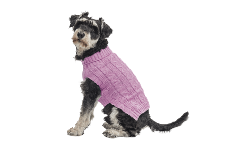 Pulover cald din bumbac roz pentru câini, cu model împletit, protecție suplimentară, păstrează câinii confortabili.