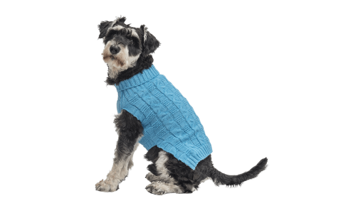 Pulover cald din bumbac albastru pentru câini, cu model împletit, protecție suplimentară, păstrează câinii confortabili.