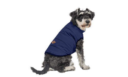 Vestă albastră navy pentru iarnă, material rezistent la vânt, confortabilă, oferind protecție și căldură în zilele reci.
