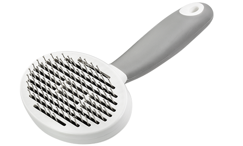 Perie pentru Câini cu Auto-Curățare Perie cu auto-curățare pentru câini și pisici, pini fini din metal, mâner ergonomic, elimină blana desprinsă și încâlcelile.