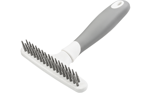 Perie pentru Substratul de Blană pentru Câini Rake pentru strat inferior la câini, 32 pini metalici, mâner ergonomic, reduce năpârlirea și elimină blana moartă.