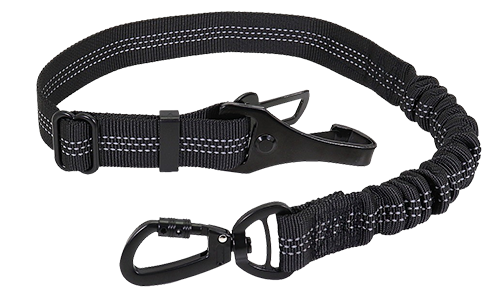 Centură de Siguranță Reflectorizantă Pentru Câini Lesă de siguranță reflectorizantă neagră pentru câini, 55 - 65 cm lungime, bretele ajustabile, cu clapetă metalică.