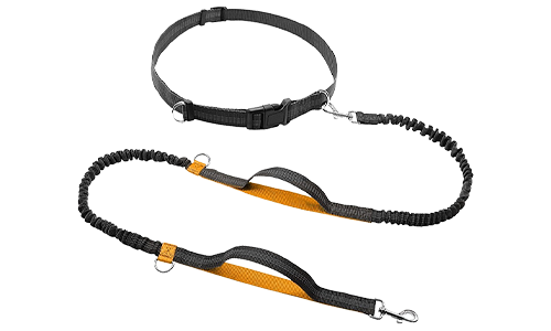 Lesă Retractabilă de Alergare Pentru Câini, Model Hands-free Lesă retractabilă pentru alergare, portocalie, 70-120 cm, lățime 2,5 cm, curea ajustabilă, mâner căptușit, fără mâini.