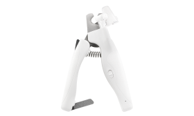 Călcător de unghii LED alb pentru câini cu lumină integrată pentru precizie, cu protecție, pilă ascunsă și mâner ergonomic.