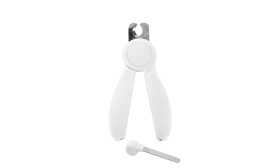 Călcător de unghii LED alb pentru câini cu lumină integrată pentru precizie, cu pilă ascunsă și design sigur și ergonomic.