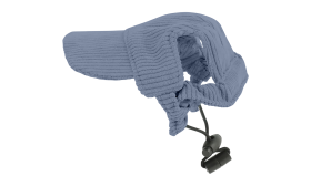 Corgi purtând o pălărie sport de câine din material respirabil, albastru, ușoară, de calitate, aspect răcoros și la modă.