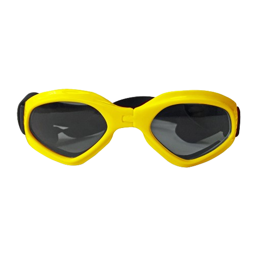 Ochelari de Soare Eleganți Pentru Câini cu Protecție UV Ochelari de soare pentru câini galbeni cu protecție UV, lentile întunecate pentru siguranța ochilor și aspect stilat.