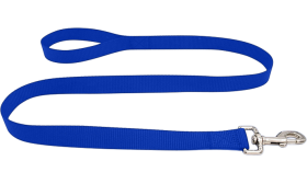 Lesă Rezistentă Pentru Câini Essential Leash pentru câine din nailon albastru, 120cm, ușor de curățat, material durabil și siguranță cu închizătoare argintie.