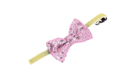 Zgardă cu Papion Strălucitor pentru Pisici și Câini de Talie Mică