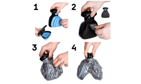 Clește Portabil Pentru Adunarea Excrementelor de Câine, ușor de curățat, cu sistem de prindere - Include pungi ecologice