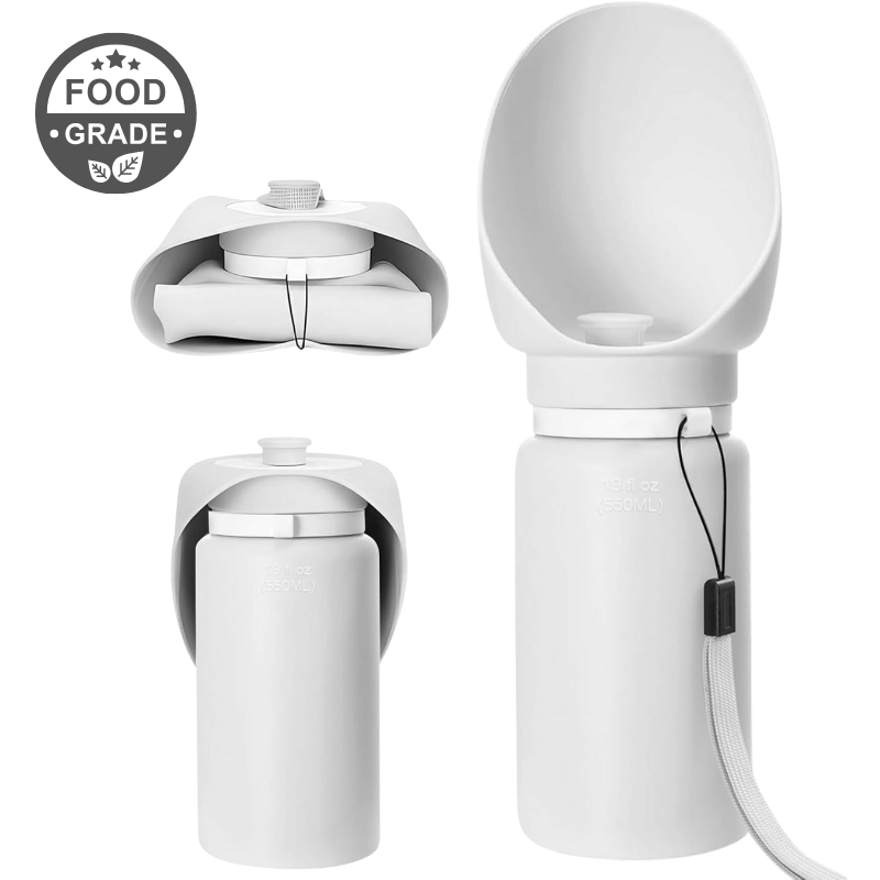 Sticlă pliabilă pentru apă pentru câini 550ml – Bol pentru călătorii pentru animale din silicon alimentar